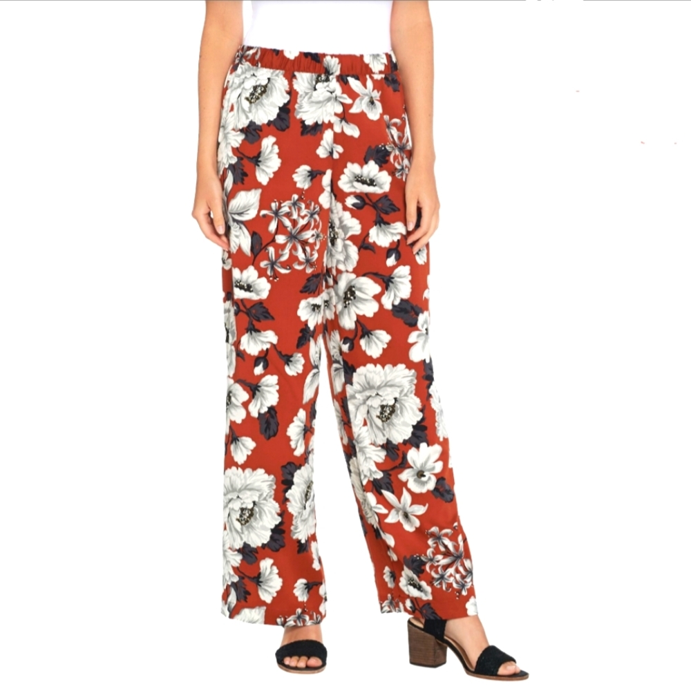 FALL PERFECT Laurie Felt Rose Wide Leg Flattering Fit Pants with pockets 3X $77